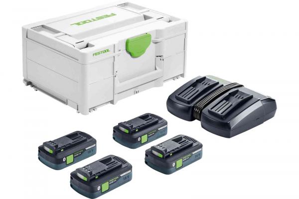 FESTOOL Energie-Set SYS 18V 4 x 4,0 / TCL6 DUO im Systainer SYS3 M187